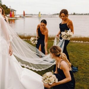 Amsale Navy Blue Dress